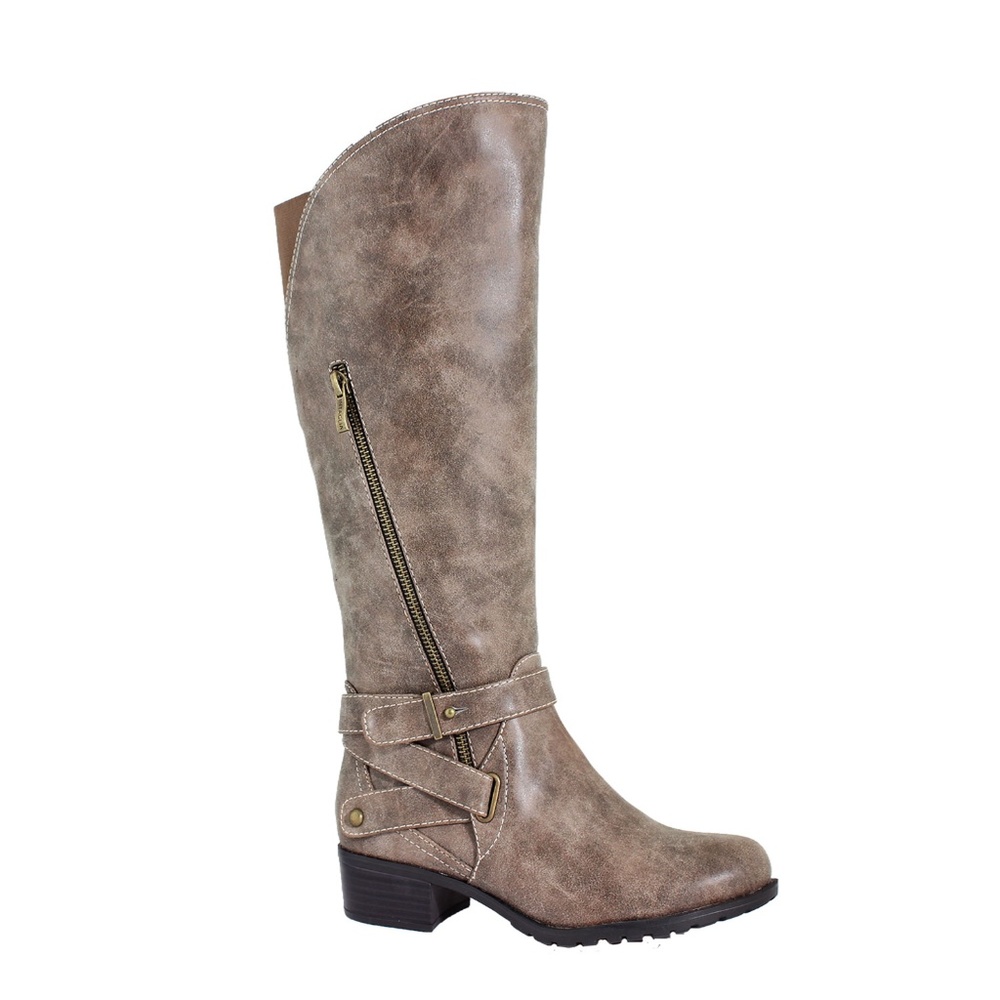 New Vintage Stone Extra Wide Calf Riding Boot